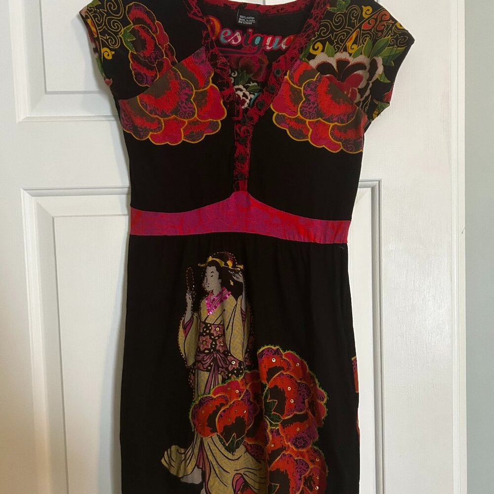 Desigual Black Multicolor Printed Dress